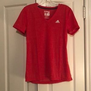 Women’s v-neck red Adidas T-shirt